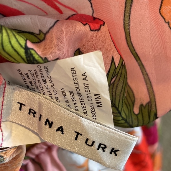 TRINA TURK sunny bloom asymmetrical one-shoulder maxi dress in multi M vacation - Picture 12 of 16